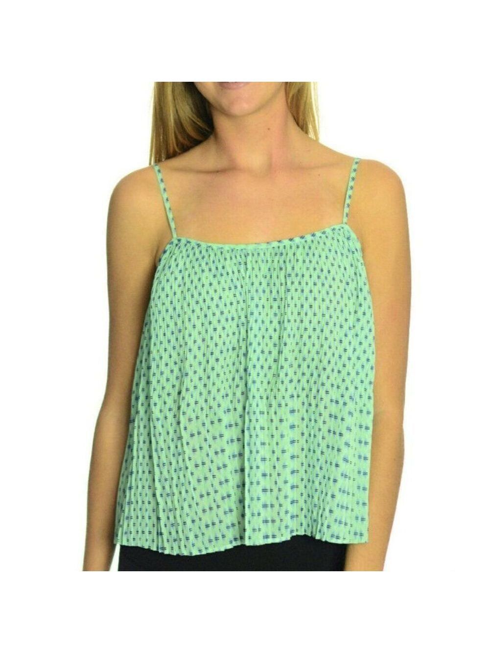 BCBGeneration Aqua Green Pleated Tank Top Cami XXS